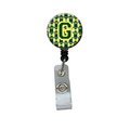 Carolines Treasures Letter G Football Green and Yellow Retractable Badge Reel CJ1075-GBR
